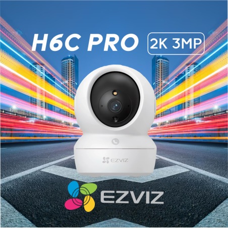 CAMARA EZVIZ IP H6C PRO 3MP 360º PT INTERIOR 2K WIFI 2.5GHZ AUDIO BI-DIRECIONAL 📶🔒🔊