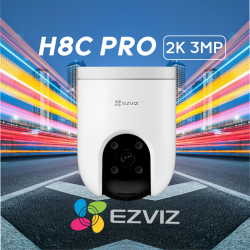 CAMARA EZVIZ IP H8C PRO 3MP 360º PT INTERIOR 2K WIFI 2.4GHZ AUDIO BI-DIRECIONAL 📶🔒🔊