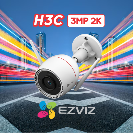 EZVIZ H3C 3MP 2K /WIFI /LENTE FIJA/CON AUDIO BIDIRECCIONAL📶🔒🔊