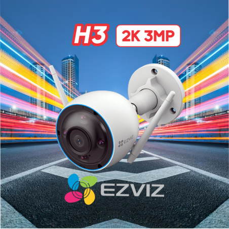 EZVIZ H3 3MP 2K /WIFI /LENTE FIJA/CON AUDIO BIDIRECCIONAL📶🔒🔊
