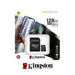 KINGSTON CANVAS SELECT PLUS  128GB MEMORIA MICROSD CON ADAPTADOR SD