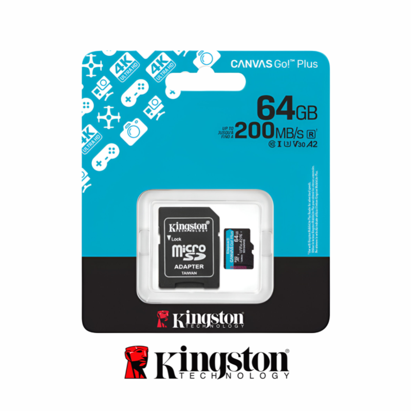 KINGSTON CANVAS GO! PLUS 64GB MEMORIA MICROSD CON ADAPTADOR SD KINGSTON CANVAS GO! PLUS 64GB MEMORIA MICROSD CON ADAPTADOR SD