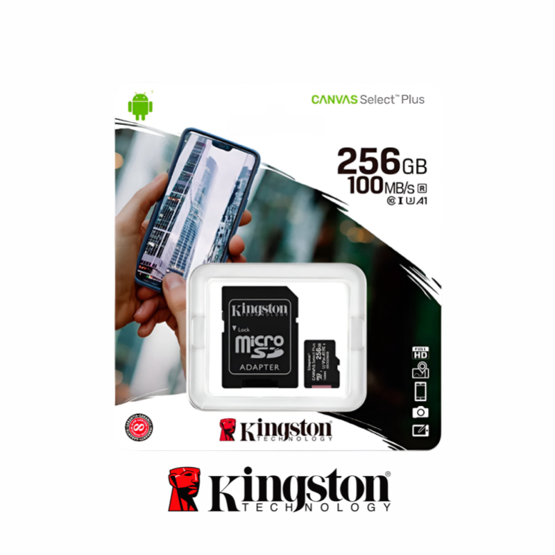 KINGSTON CANVAS SELECT PLUS 256GB MEMORIA MICROSD CON ADAPTADOR SD KINGSTON CANVAS SELECT PLUS 256GB MEMORIA MICROSD CON ADAPTADOR SD