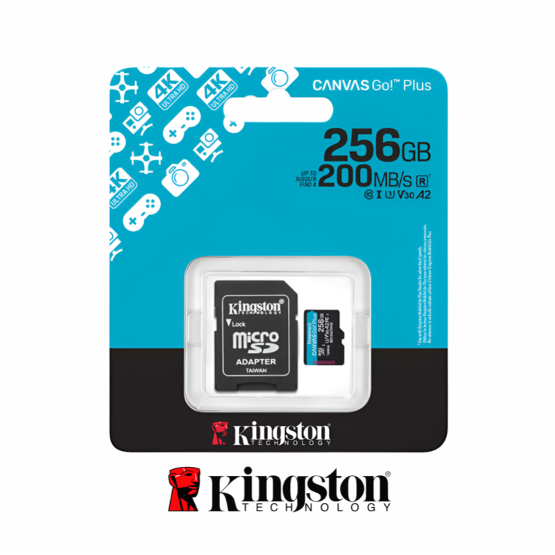 KINGSTON CANVAS GO! PLUS 256GB MEMORIA MICROSD CON ADAPTADOR SD KINGSTON CANVAS GO! PLUS 256GB MEMORIA MICROSD CON ADAPTADOR SD
