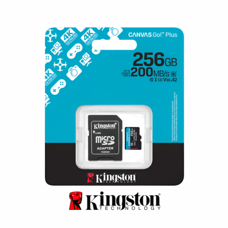 KINGSTON CANVAS GO! PLUS 256GB MEMORIA MICROSD CON ADAPTADOR SD