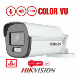 CÁMARA BALA FIJA COLORVU CON LUZ HÍBRIDA INTELIGENTE DE 2 MP