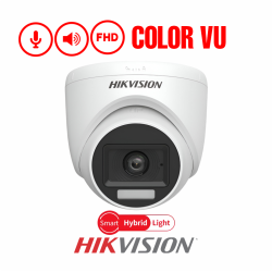 HIKVISION DOMO 2MP 1080P COLOR VU/ANALOGA/FIJA/ SMART HYBRID LIGHT IR 20M 2.8MM C/AUDIO