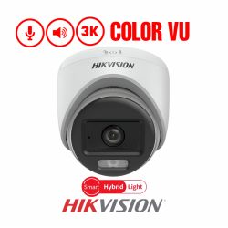 HIKVISION DOMO 5MP 3K COLOR VU/ANALOGA/FIJA/ SMART HYBRID LIGHT IR 20M 2.8MM C/AUDIO