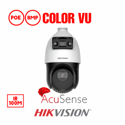 CÁMARA IP DOMO DE VELOCIDAD ACUSENSE TANDEMVU 4+4MP 25X COLORVU E IR