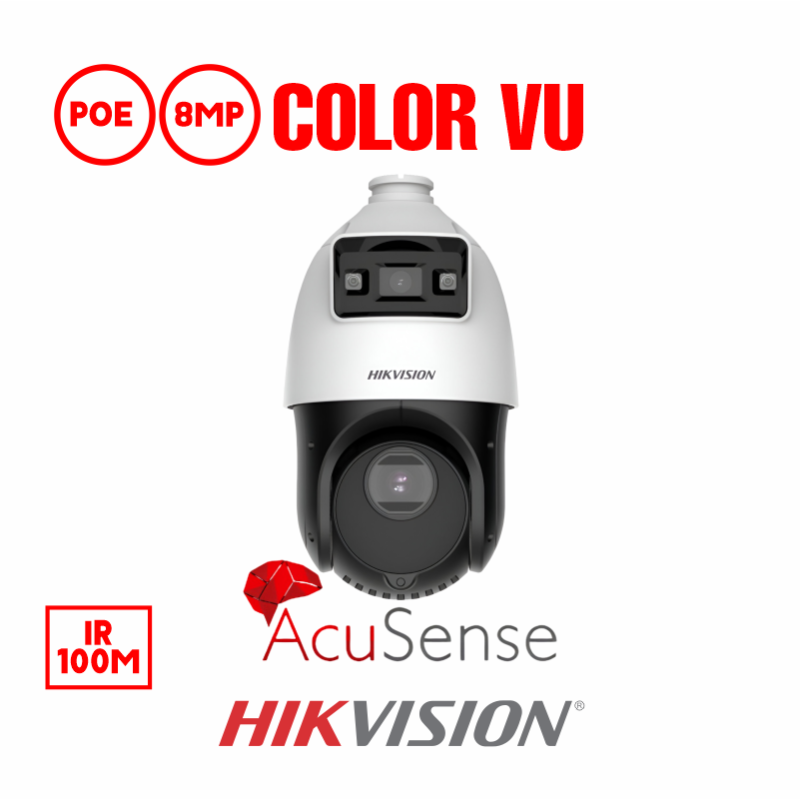 CÁMARA IP DOMO DE VELOCIDAD ACUSENSE TANDEMVU 4+4MP 25X COLORVU E IR