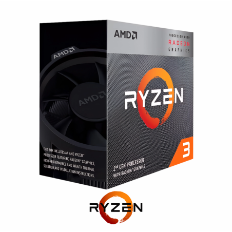 PROCESADOR AMD RYZEN 3 3200G, 3.60GHZ, 4MB L3, 4 CORE, AM4, 14NM, 65 W.