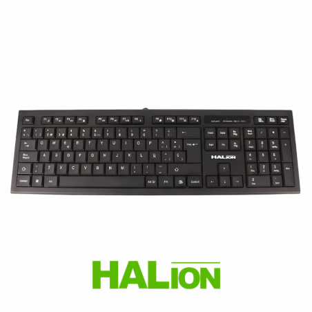 TECLADO HALION ESTANDAR MULTIMEDIA,CONEXION USB, COLOR NEGRO (MOD. HA-K334)