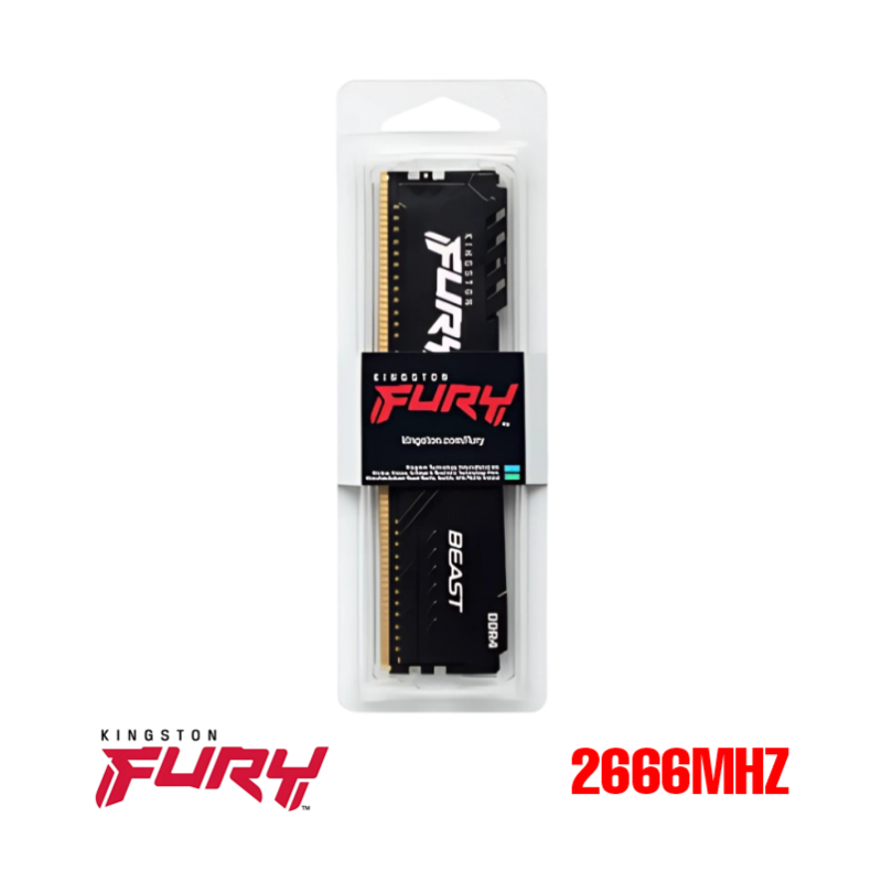 MEMORIA 8GB DDR4 KINGSTON FURY BEAST BLACK BUS 2666MHZ