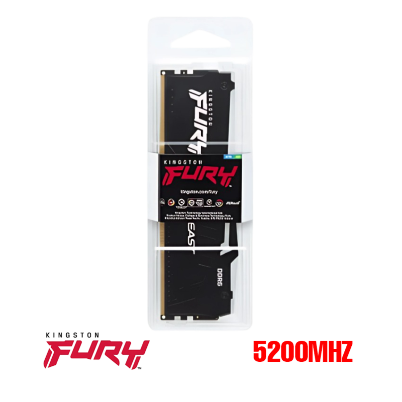 MEMORIA 32GB DDR5 KINGSTON FURY BEAST RGB BLACK BUS 5200MHz