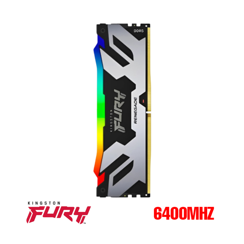 MEMORIA 32GB DDR5 KINGSTON FURY RENEGADE WHITE RGB INTEL XMP/AMD EXPO BUS 6400MHZ