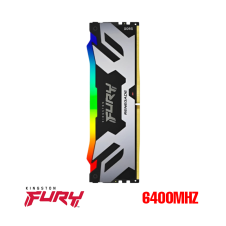 MEMORIA 32GB DDR5 KINGSTON FURY RENEGADE WHITE RGB INTEL XMP/AMD EXPO BUS 6400MHZ